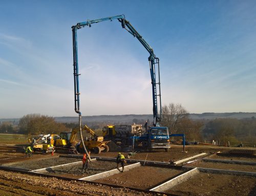 Pump and pour large reinforced slab for timber building whole job was poured in one day